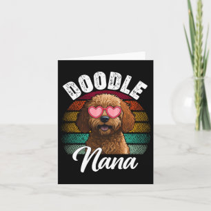 Carte Nana doodle rétro Goldendoodle Amoureux des chiens