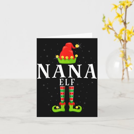 Carte Nana Elf Christmas Matching Xmas Pajama (Fleur jaune)