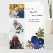 Carte Nana Joyeux anniversaire 3 Photo Roses bleus (Devant)