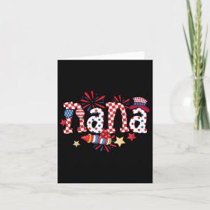 Carte Nana Sungles Usa Drapeau Feu d'artifice Patriotiqu