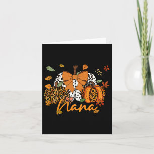 Carte Nana Thanksgiving Leopard Citrouille Coquette Bow 