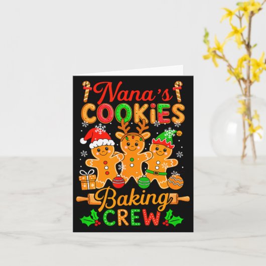 Carte Nana's Xmas Cookie Baking Crew Funny Baker Gingerb (Fleur jaune)