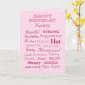 Carte Nancy Happy Birthday Mots de louanges (Fleur jaune)