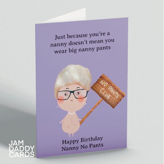 Carte Nanny No Pants Drôle Anniversaire