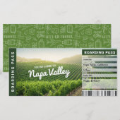 Carte Napa Valley Surprise Voyage Révéler cadeau Billet (Devant / Derrière)