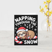 Carte Napng Through The Snow Funny Sloth Candy Cane Xmas (Fleur jaune)