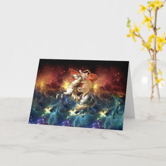 Carte Napoléon Cat dans l'espace (Fleur jaune)