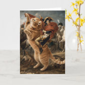 Carte Napoléon chevauchant un chat de bataille géant (Fleur jaune)