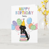 Carte Napolitain Noir Mastiff anniversaire (Fleur jaune)