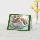 Carte Naps de chats d'anniversaire (Fleur jaune)