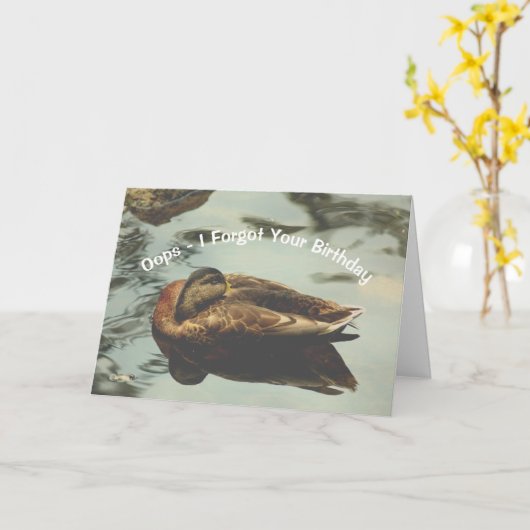 Carte Naptime Canard mignonne Anniversaire tardif (Fleur jaune)