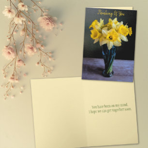 Carte Narcisse Vibrant Personnalisé Nature morte Pensant