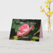 Carte Natalie Happy Birthday Rose and White Rose (Fleur jaune)