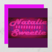 Carte Natalie Sweetie conception violet profond (Devant / Derrière)