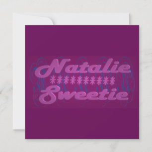 Carte Natalie Sweetie couleur violet foncé avec texte