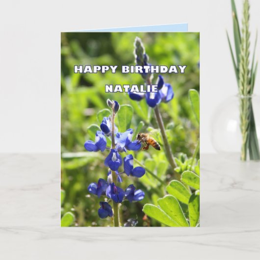 Carte Natalie Texas Bluebonnet Joyeux anniversaire (Devant)