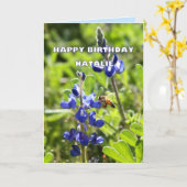 Carte Natalie Texas Bluebonnet Joyeux anniversaire (Fleur jaune)