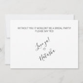 Carte Natasha Calligraphy Photo Bridesmaid Proposition (Dos)