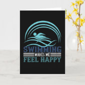 Carte Natation - La natation me rend heureux (Fleur jaune)