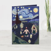 Carte Natation sauvage Van Gogh Starry Nuit Anniversaire (Devant)