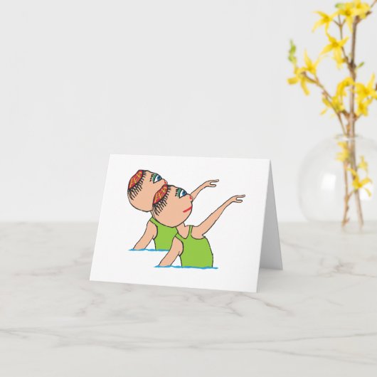 Carte Natation synchro (Fleur jaune)