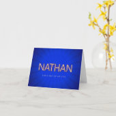 Carte Nathan nom en néon lumineux (Fleur jaune)