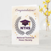 Carte National Technical Honor Society Congratulations (Fleur jaune)