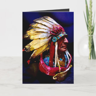 Carte  Native american Chief Folded Greeting Card