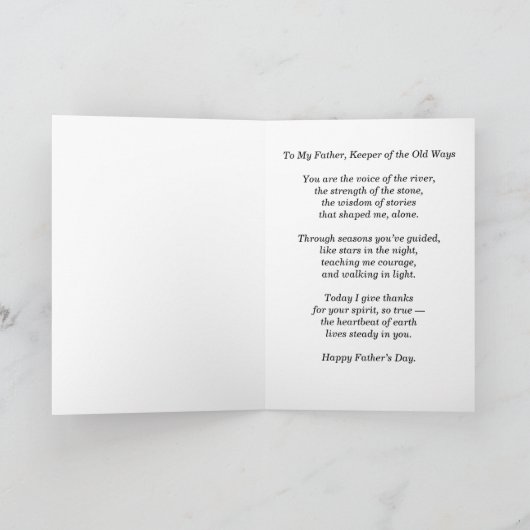 Carte Native American Father's Day Greeting Card (Intérieur)