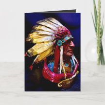 Native "Hunkpapa Chief" Folded Greeting Card