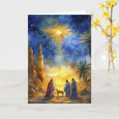 Carte Nativité de la Saint-Nuit (Fleur jaune)