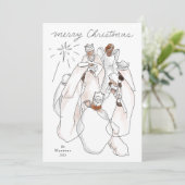 Carte Nativité de l'aquarelle moderne (Debout devant)