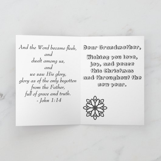 Carte Nativité de Noël (Intérieur)