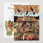 Carte Nativité de Noël, Naissance du Christ par Botticel (Devant / Derrière)