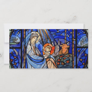Carte Nativité du style Verre Trait