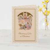 Carte Nativité vintage Jésus Anges religieux (Fleur jaune)