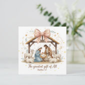 Carte Nativity Christmas Card with Scripture  (Debout devant)