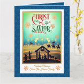 Carte Nativity Scene "Merry Christmas & Happy New Year" (Fleur jaune)