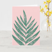 Carte Nature botanique Illustration tropicale rose vert (Fleur jaune)