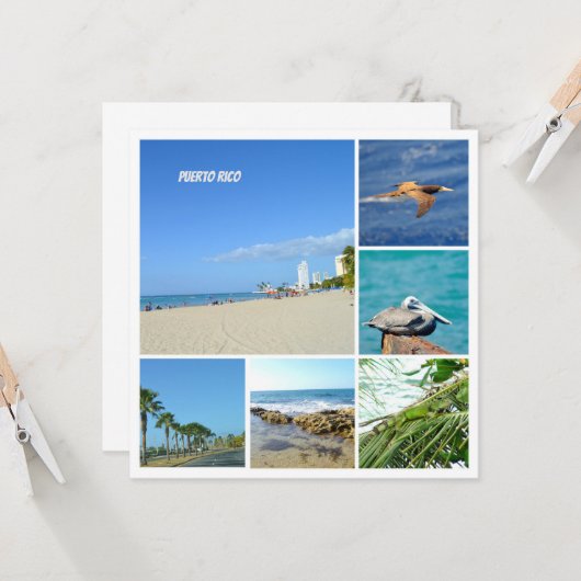 Carte Nature collage of San Juan, Porto Rico (Devant/Arrière en situation)