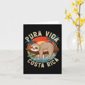 Carte Nature du coucher de soleil tropical Sloth Costa R (Fleur jaune)