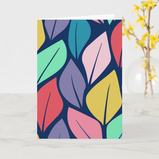 Carte Nature Feuille colorée (Fleur jaune)