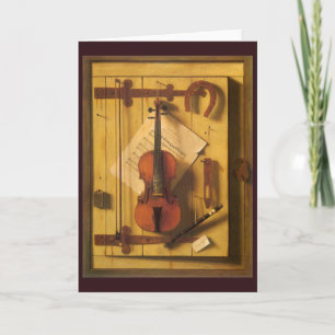 Carte Nature morte au violon et partitions de William Ha
