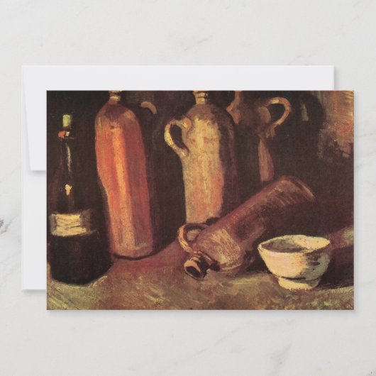 Carte Nature morte de 4 bouteilles de pierre par Vincent (Devant)
