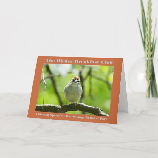 Carte Nature Photographie Chipping Sparrow Birder (Devant)