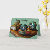 Carte Natures mortes antiques de pêche leurres moulinets (Fleur jaune)