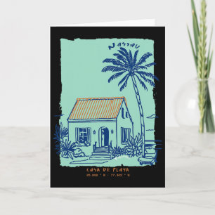 Carte Nau Hamas Souvenir Vintage Croisière Caraïbes Art