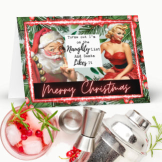 Carte Naughty Christmas Card - Funny - Retro Husband