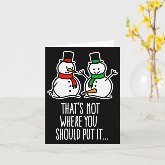 Carte Naughty Christmas Saying Dirty Snowman Cartoon Ugl (Fleur jaune)