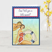 Carte Naughty Flirty Retro Beach (Fleur jaune)